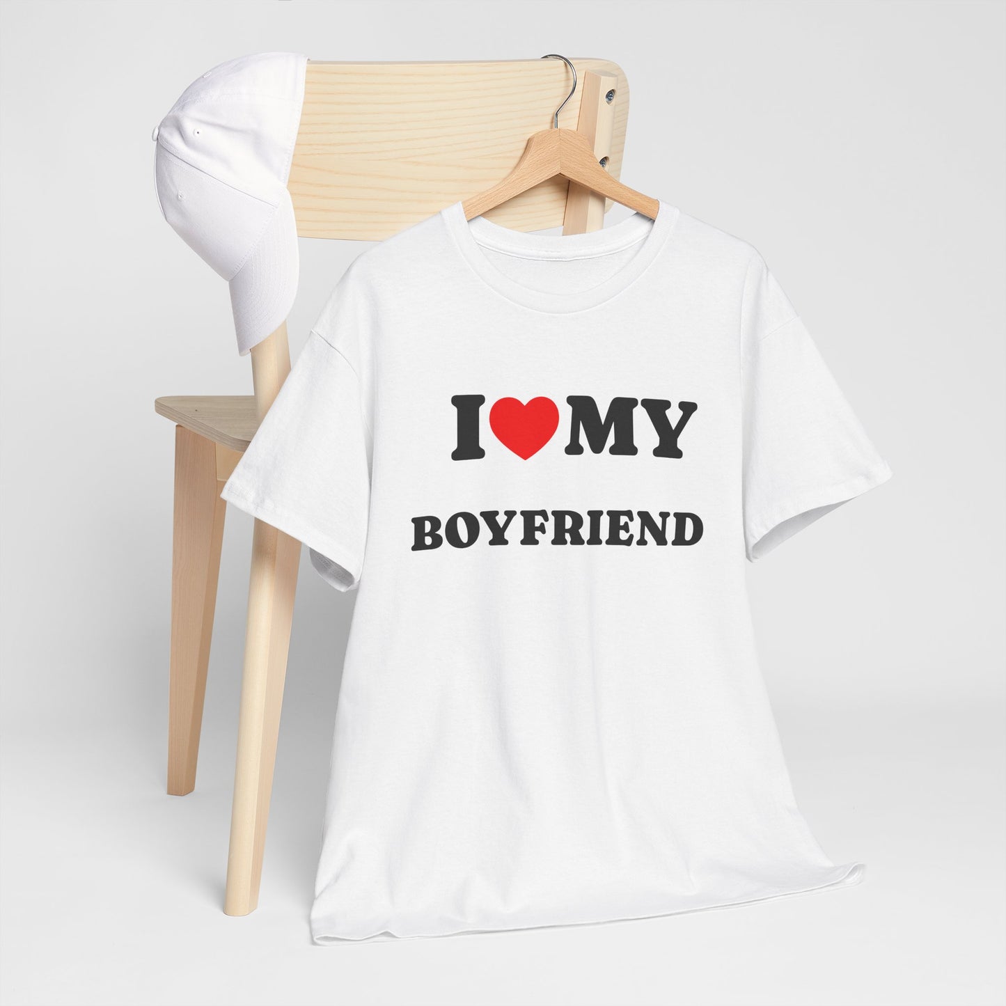 I Love My Boyfriend Unisex Heavy Cotton Tee - Cute Gift for Relationships